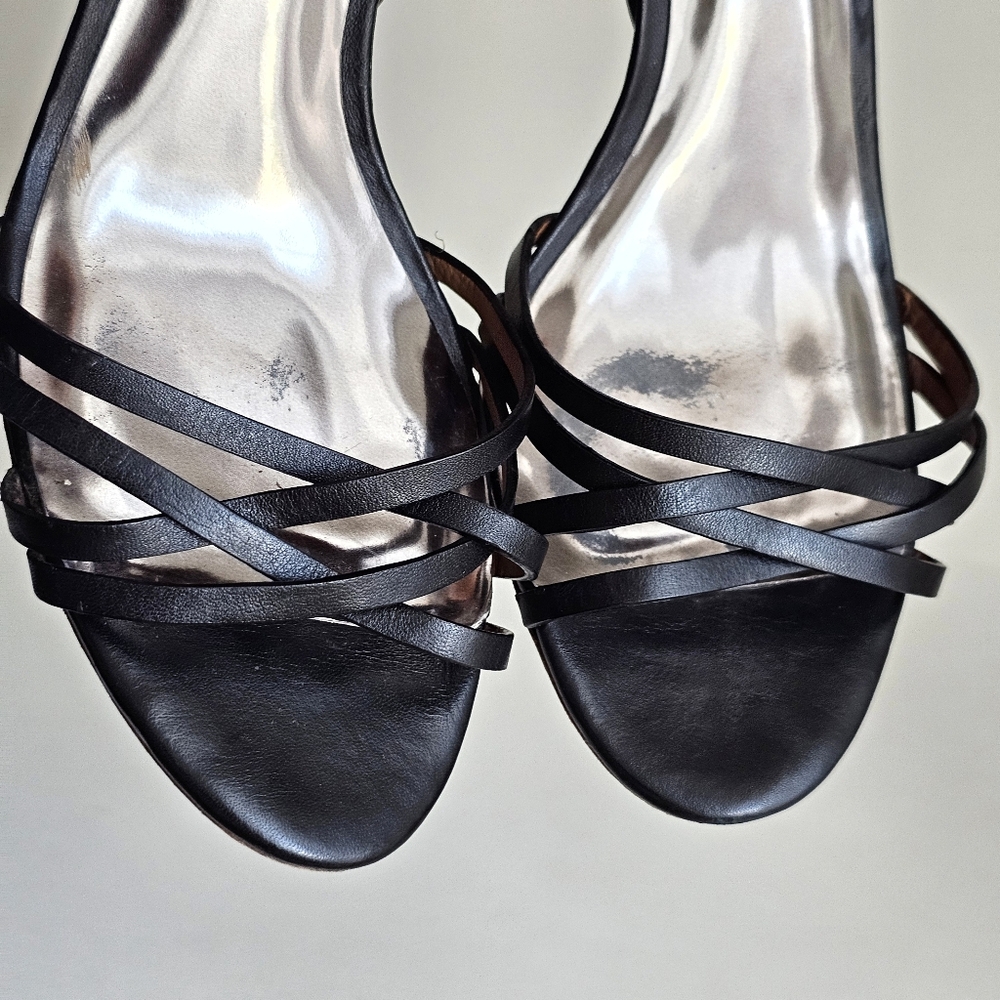 Coach Kamea Black Genuine Leather Strappy Heels Sandals Women’s Size 9B - Picture 13 of 16